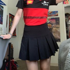 Black pleated tennis skirt